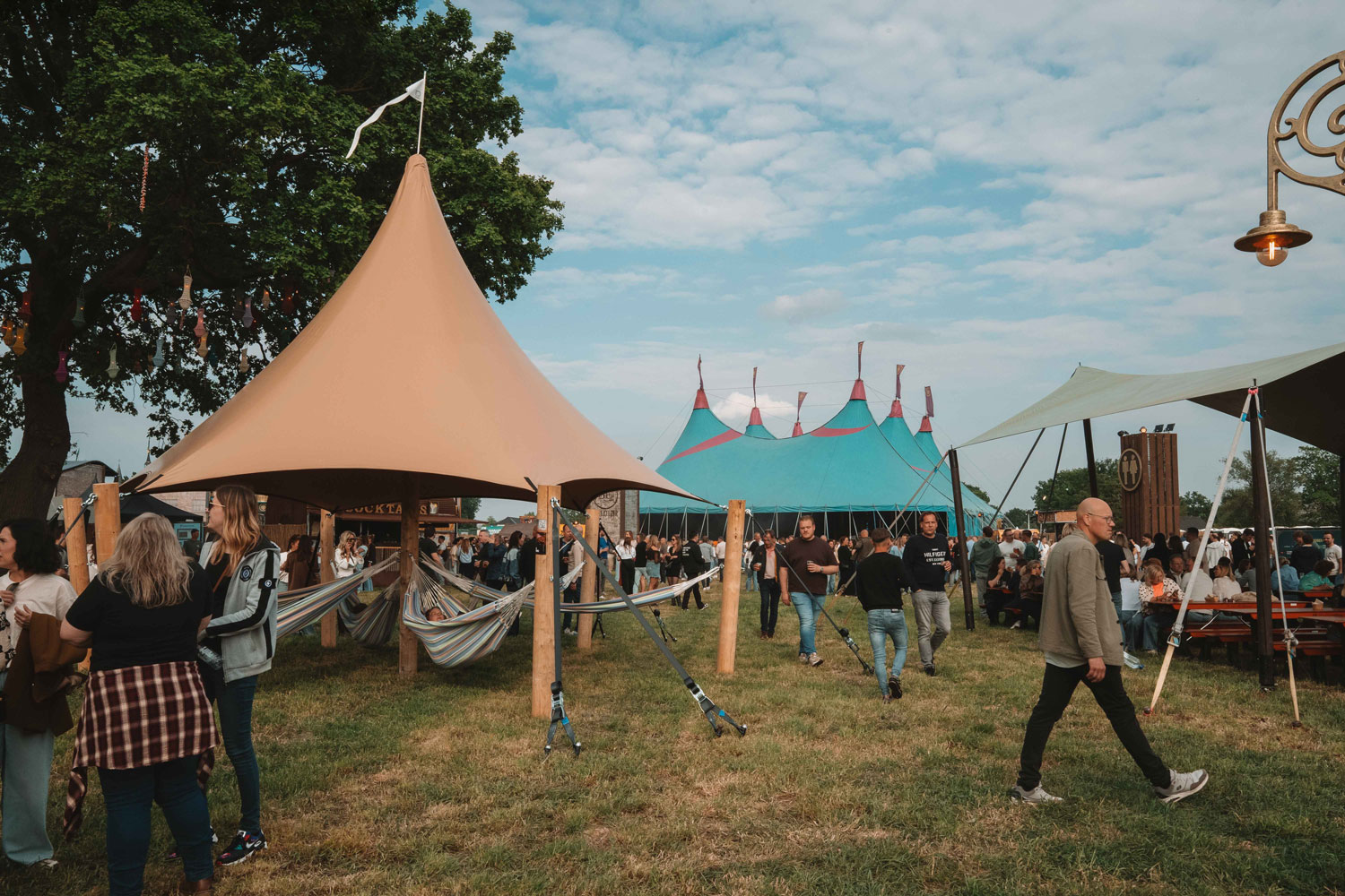 Our layz festival shelter on fairytale festival with hammocks