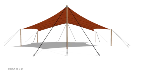 render of a Qtents festival tent 16x21