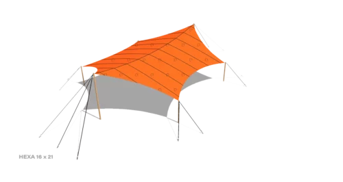 render of a Qtents festival tent 16x21