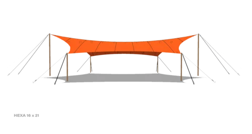 render of a Qtents festival tent 16x21