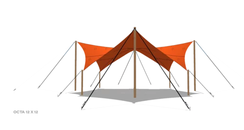 render of a Qtents festival tent 12x12