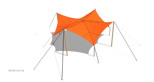 render of a Qtents festival tent 12x12