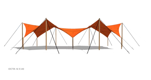 render of a Qtents festival tent 12x20
