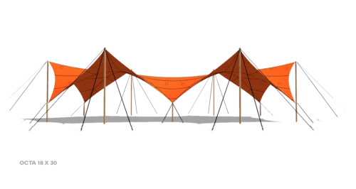render of a Qtents festival tent 18x30