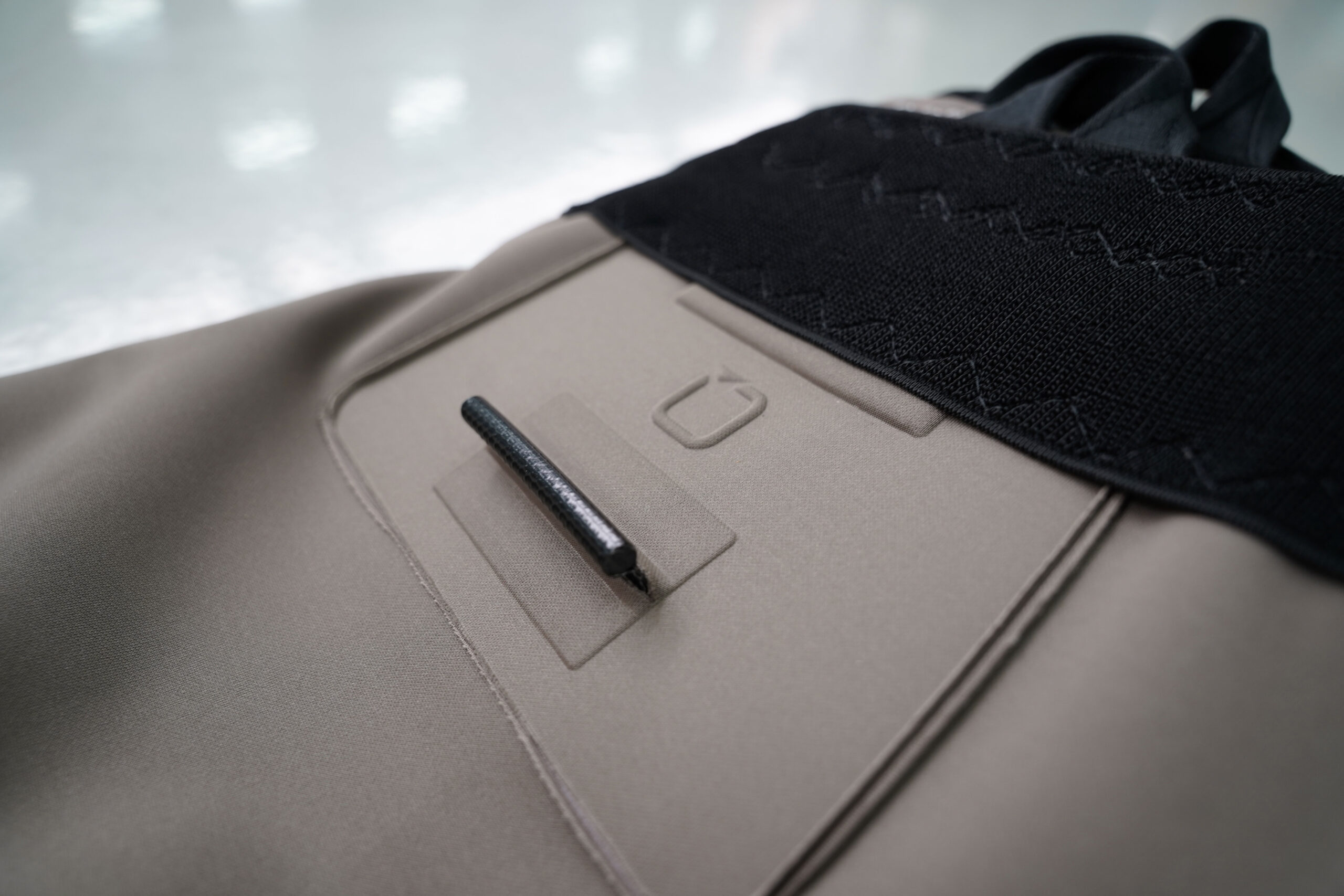 Qtents patch in taupe after production is ready