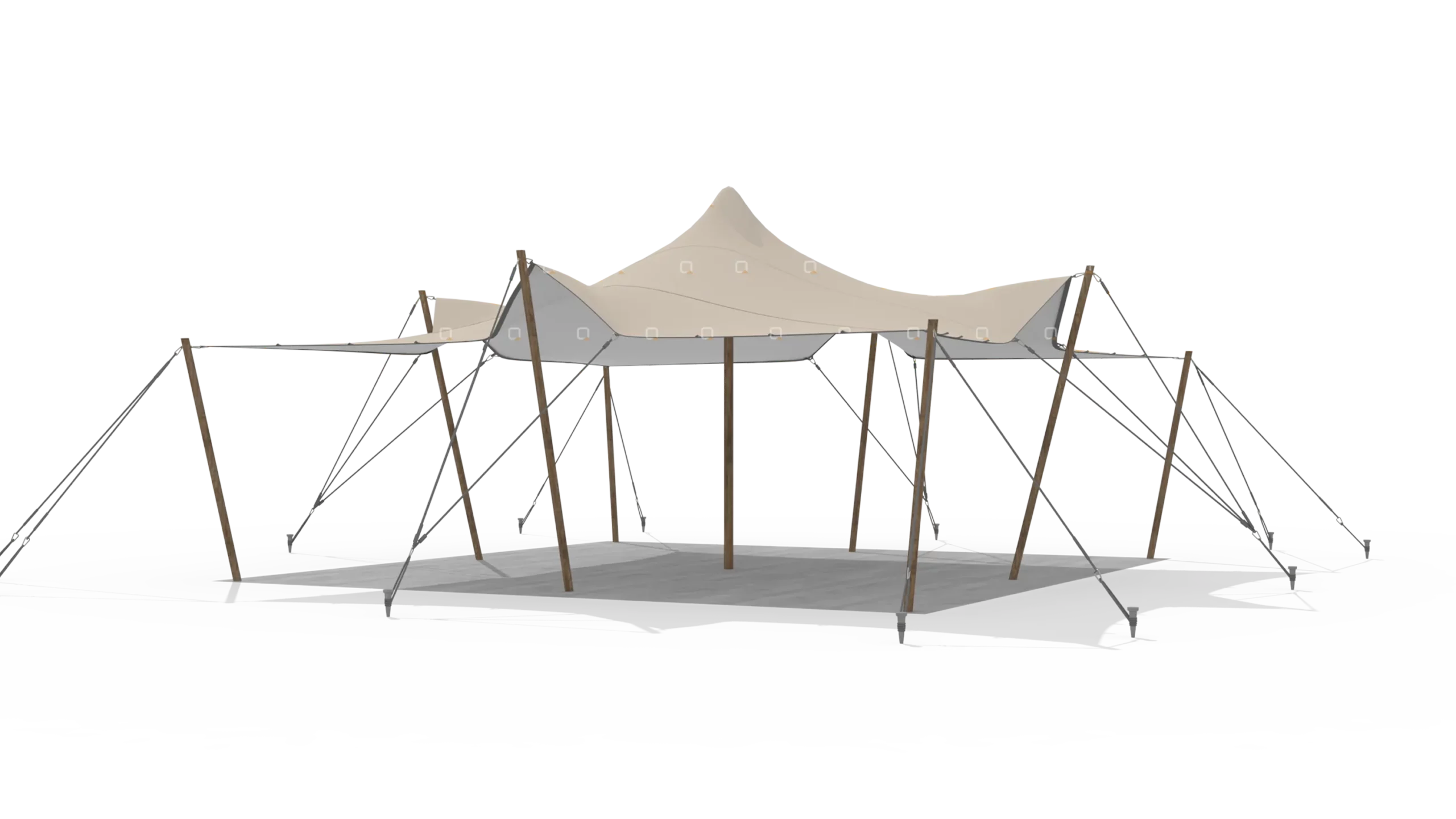 render of a Qtents stretch tent