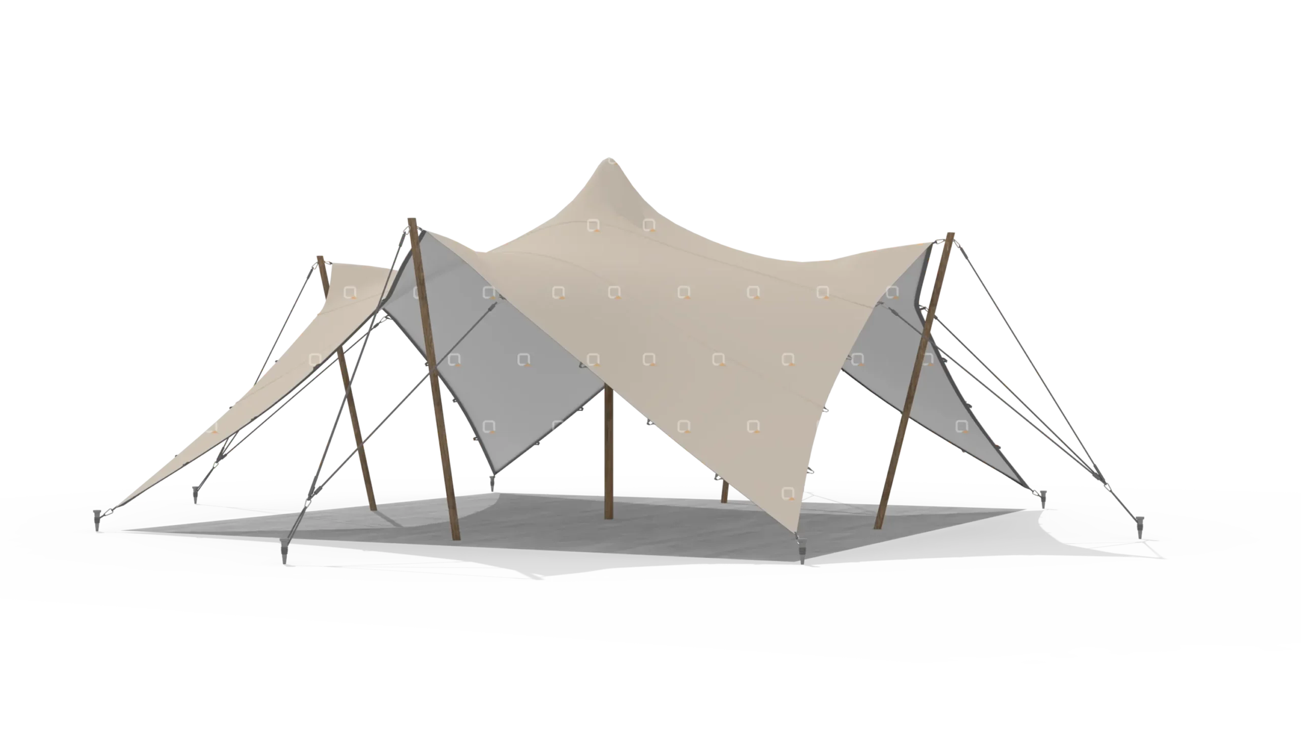 render of a Qtents stretch tent