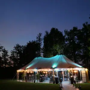 sailcloth tent Qtents wedding event outdoor at night