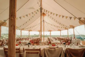 Perfect wedding setting with Qtents sailcloth tent
