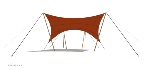 render of a Qtents festival tent 8x9