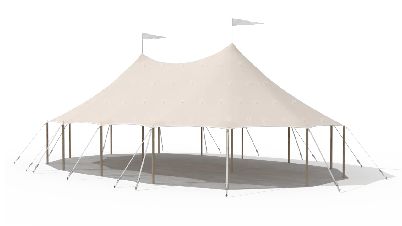 render of a qtents sailcloth tent 10x16