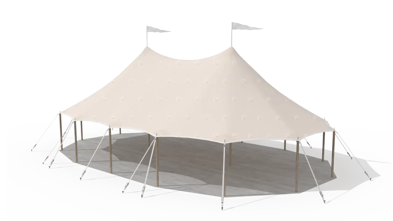 render of a qtents sailcloth tent 10x16