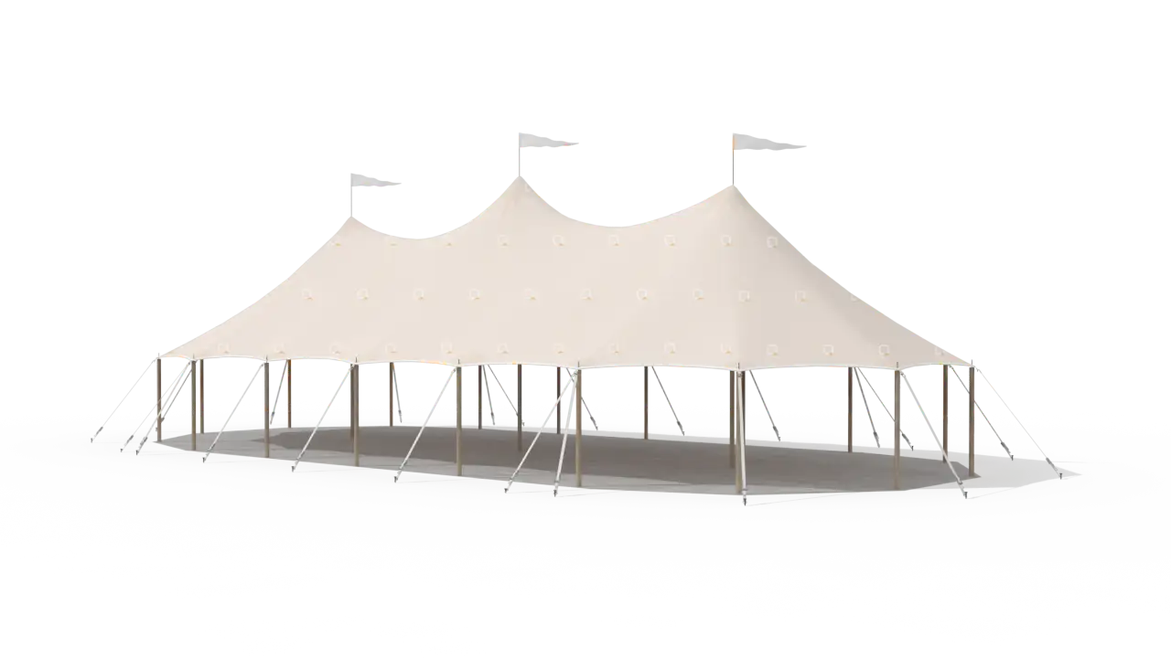 render of a qtents sailcloth tent 10x22