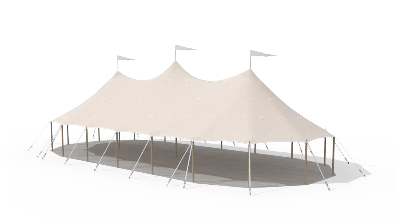 render of a qtents sailcloth tent 10x22