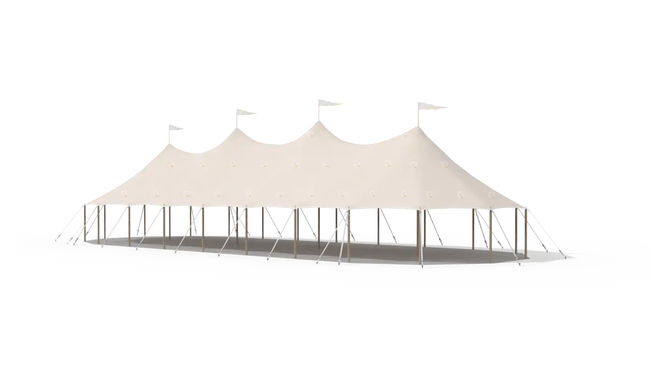 render of a qtents sailcloth tent 10x28