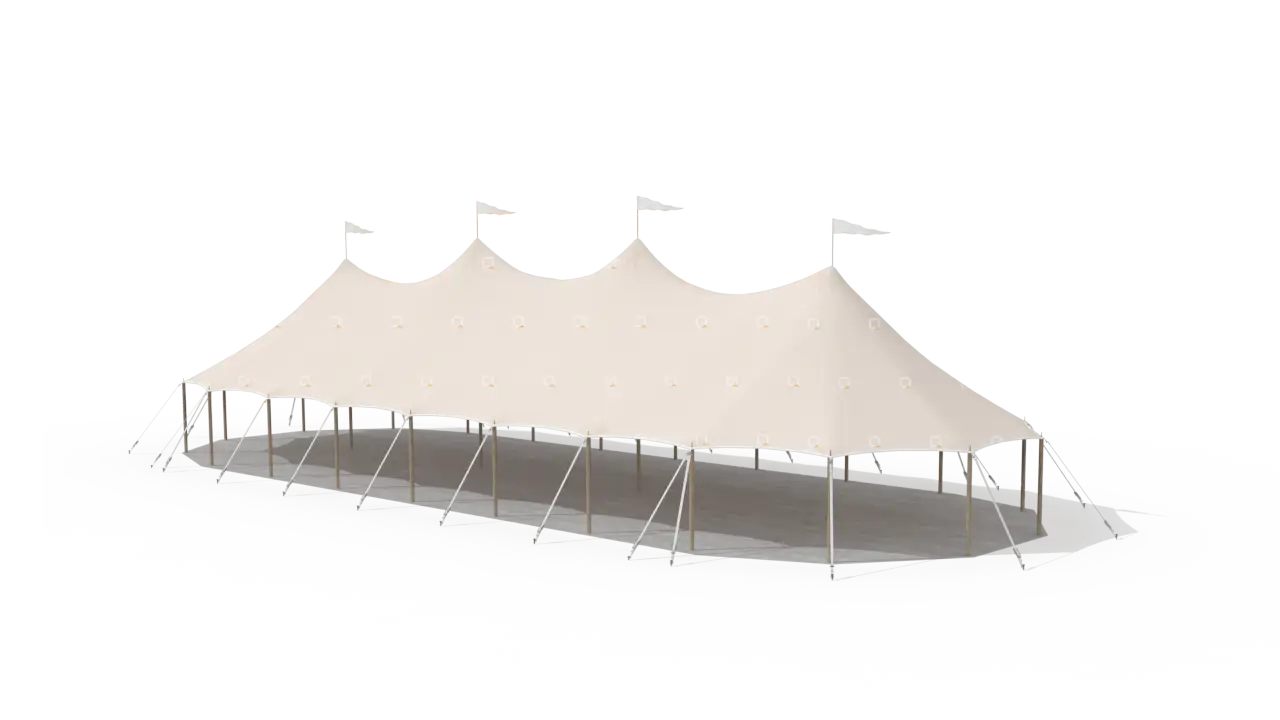 render of a qtents sailcloth tent 10x28