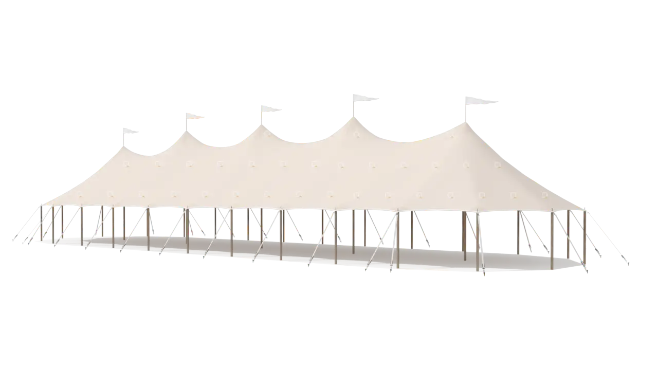 render of a qtents sailcloth tent 10x34