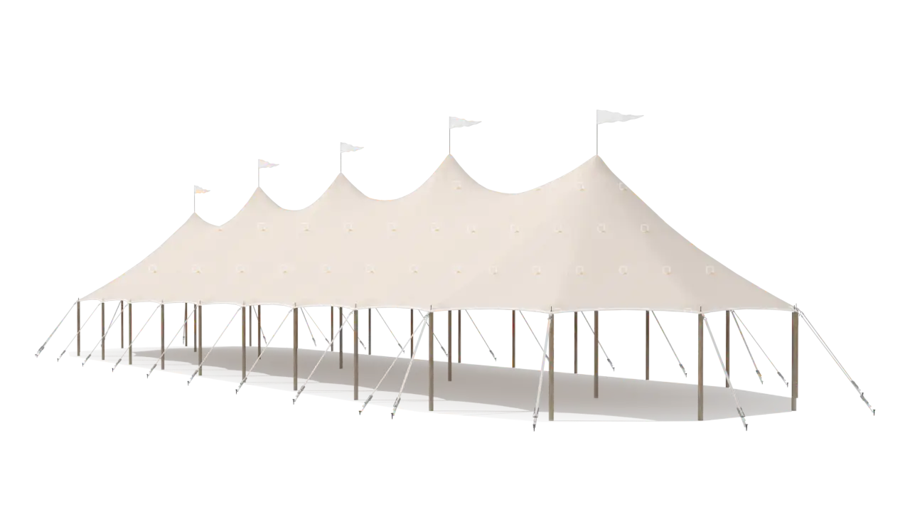 render of a qtents sailcloth tent 10x34