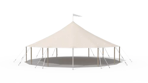 render of a qtents sailcloth tent 14x14
