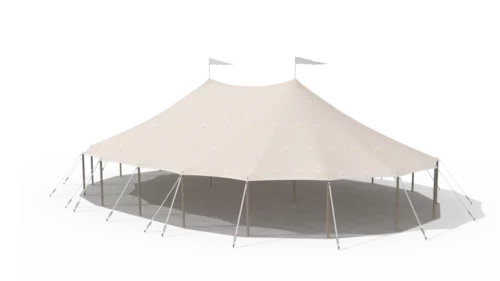 render of a qtents sailcloth tent 14x20
