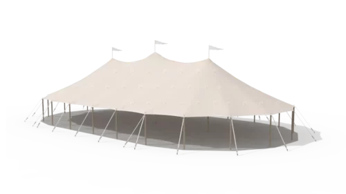 render of a qtents sailcloth tent 14x26