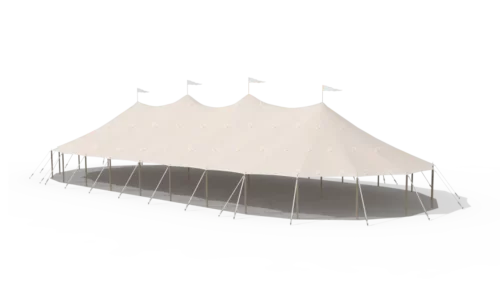 render of a qtents sailcloth tent 14x32
