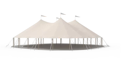 render of a qtents sailcloth tent 20x20