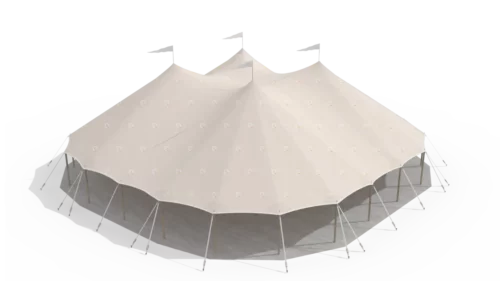 render of a qtents sailcloth tent 20x20