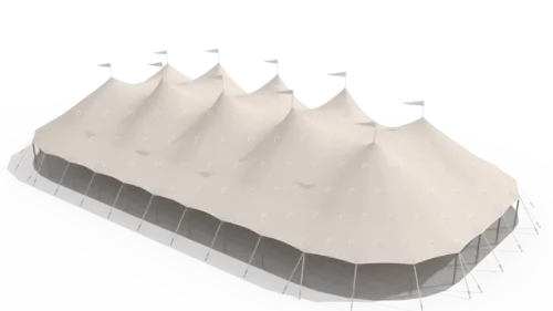 render of a qtents sailcloth tent 20x38