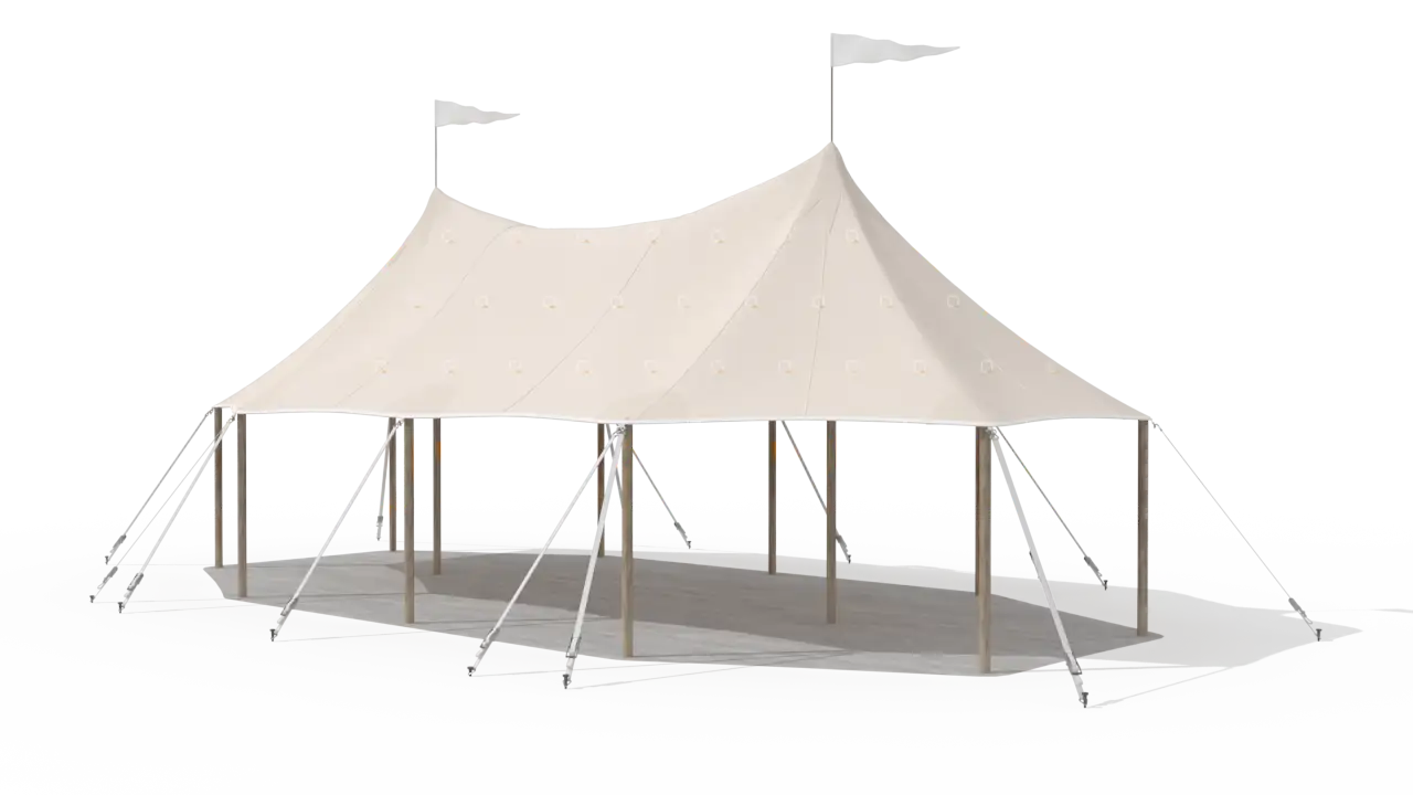 render of a qtents sailcloth tent 6x12