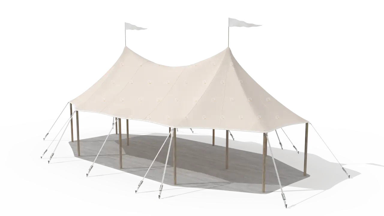 render of a qtents sailcloth tent 6x12