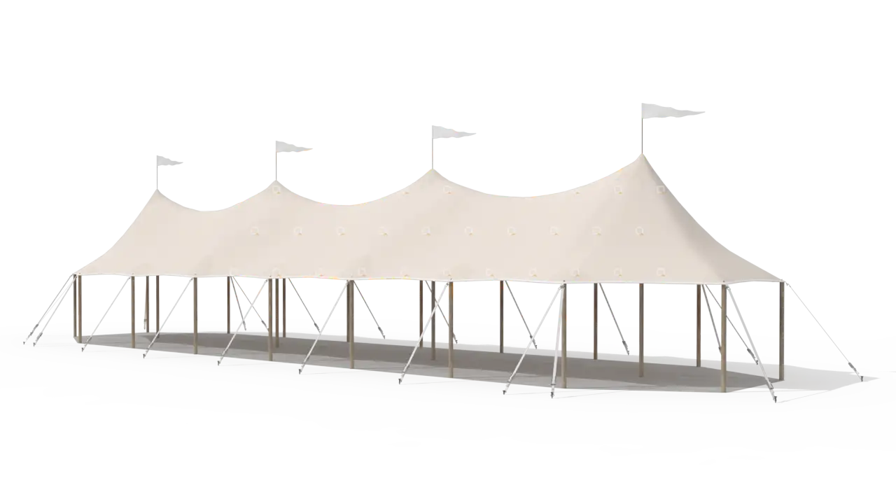 render of a qtents sailcloth tent 6x24