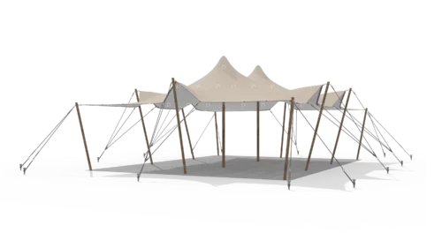 render of a qtents stretch tent 10,5x7,5