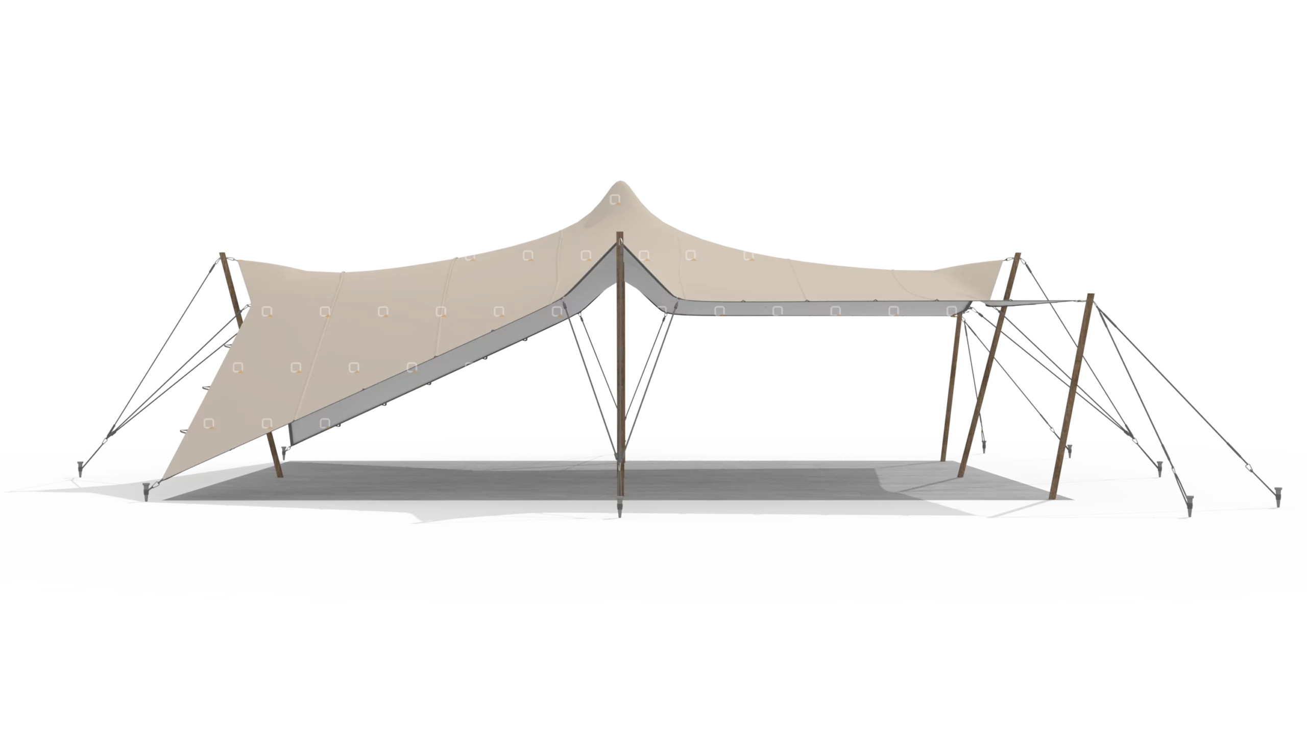 render of a qtents stretch tent 10,5x7,5