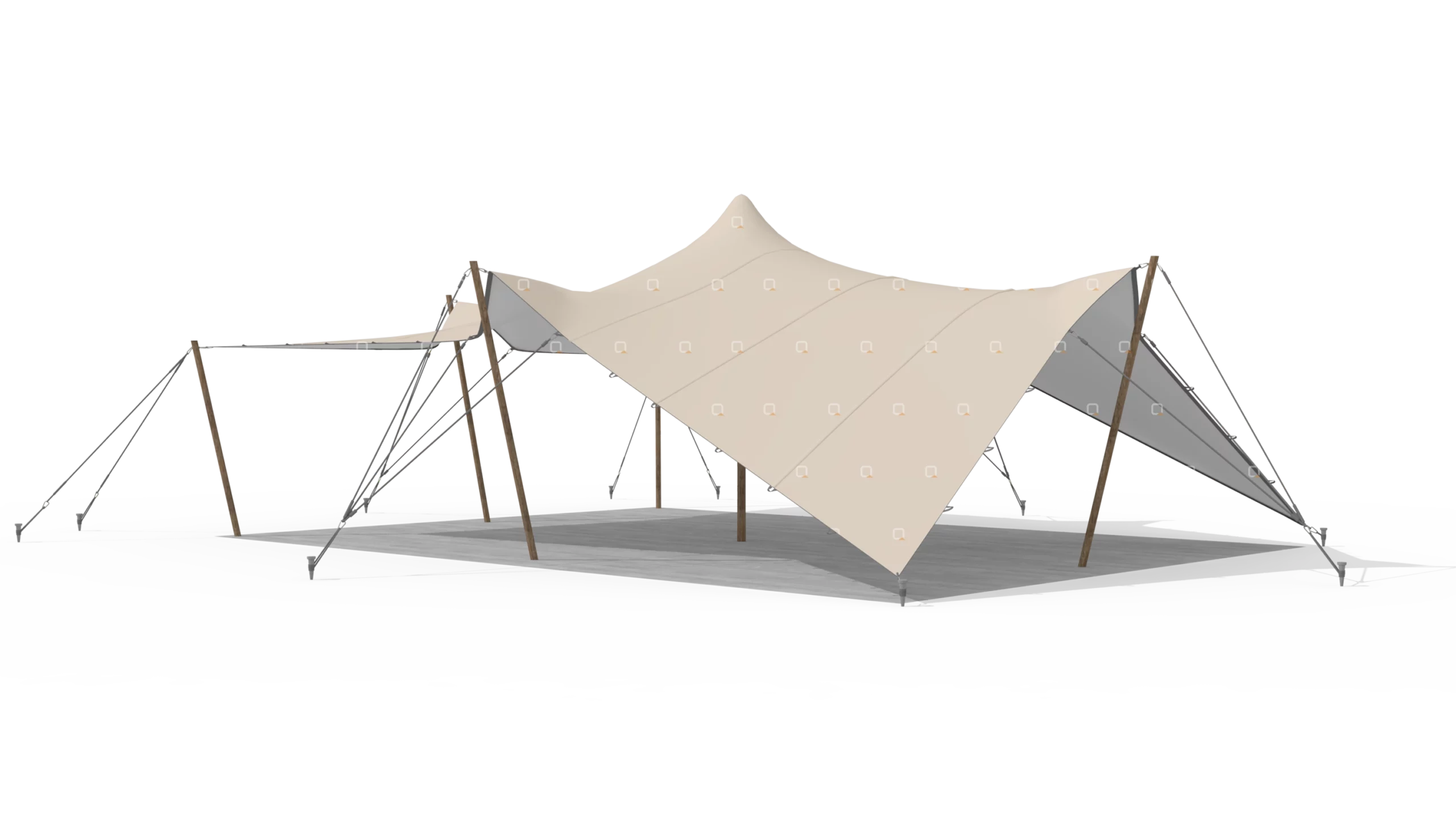 render of a qtents stretch tent 10,5x7,5