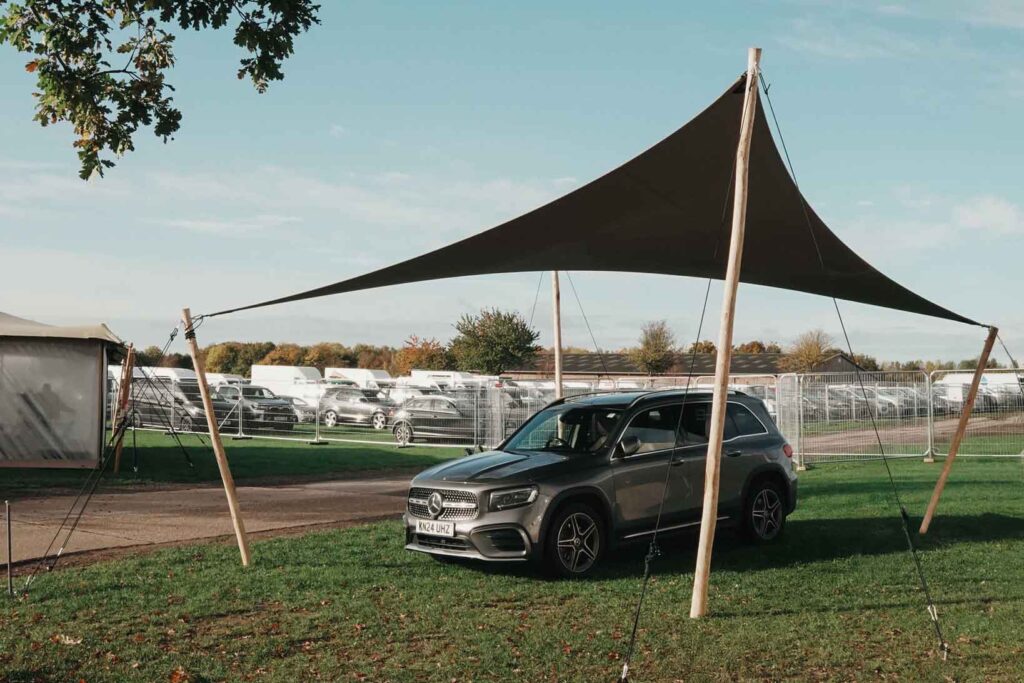 Taupe sunshade carport to cover your car