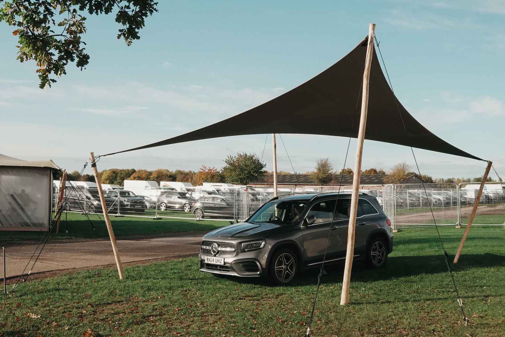 Taupe sunshade carport to cover your car