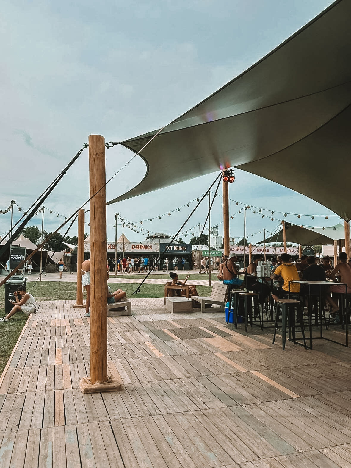 Qtents Custom PVC festival tent green at Tomorrowland