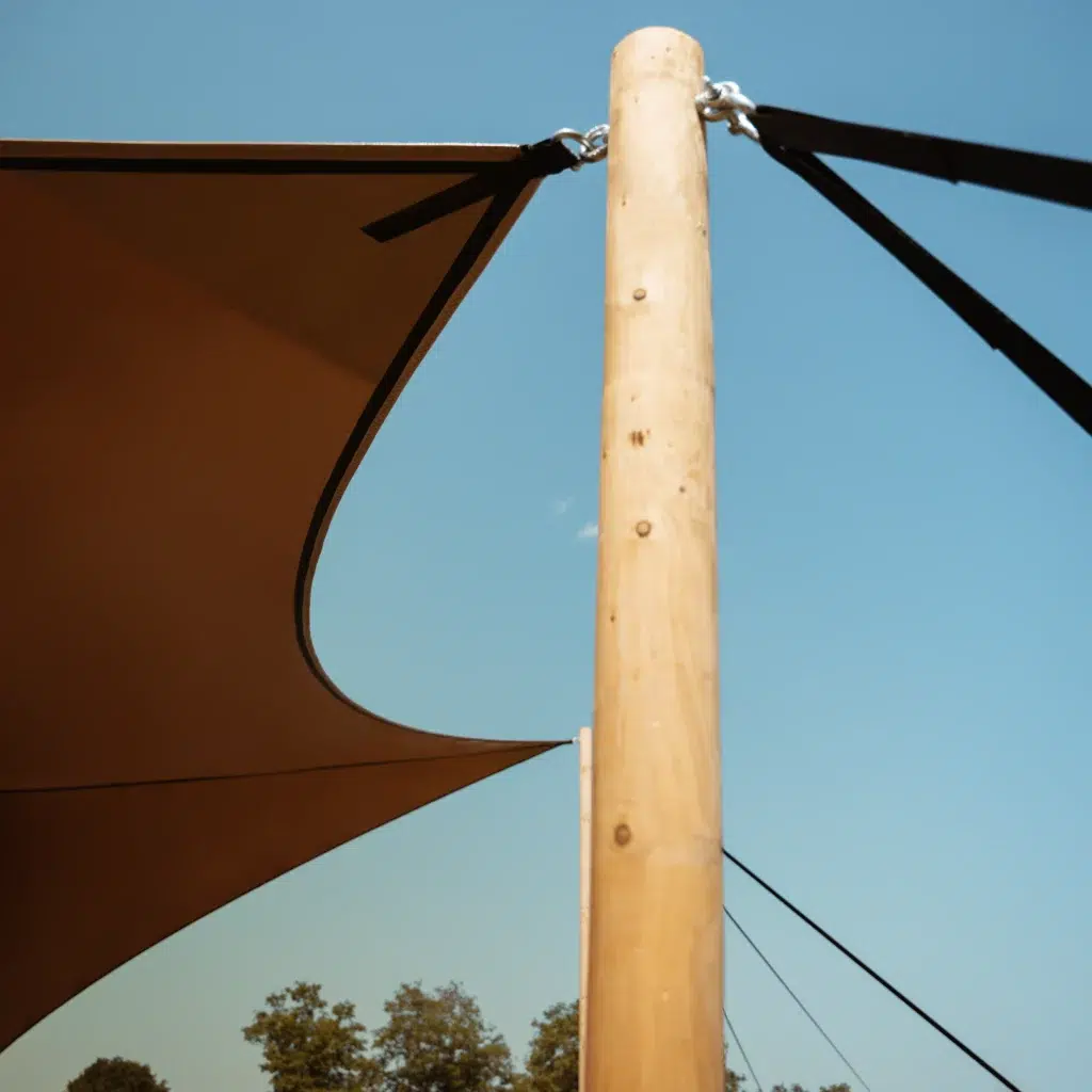 Qtents orange festival tent outdoor area detail