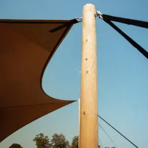 Qtents orange festival tent outdoor area detail