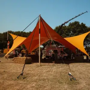 Qtents orange festival tent outdoor area
