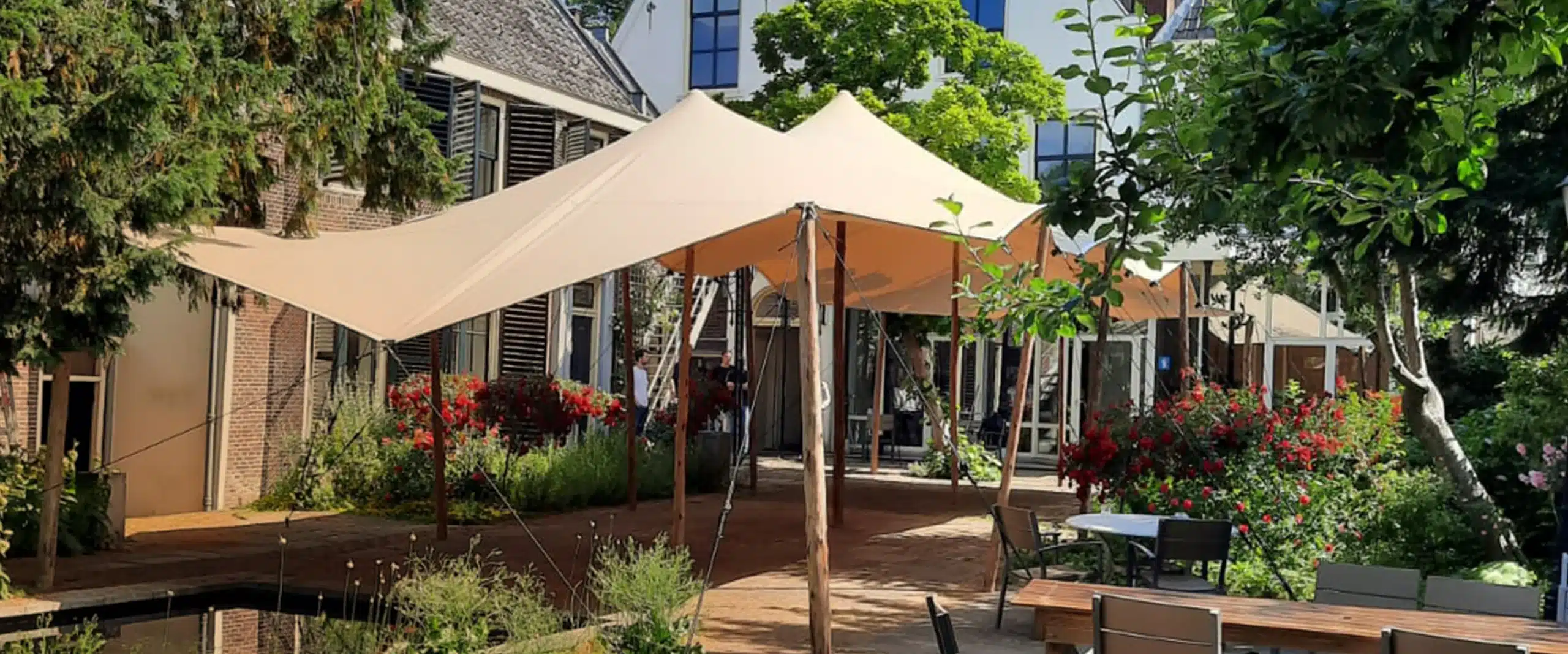 Qtents stretch tent outdoor event in the backyard