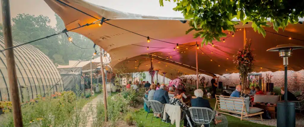 Qtents stretch tent hospitality garden