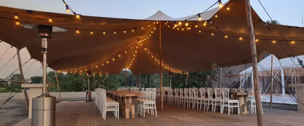 Qtents stretch tent outdoor event dinner