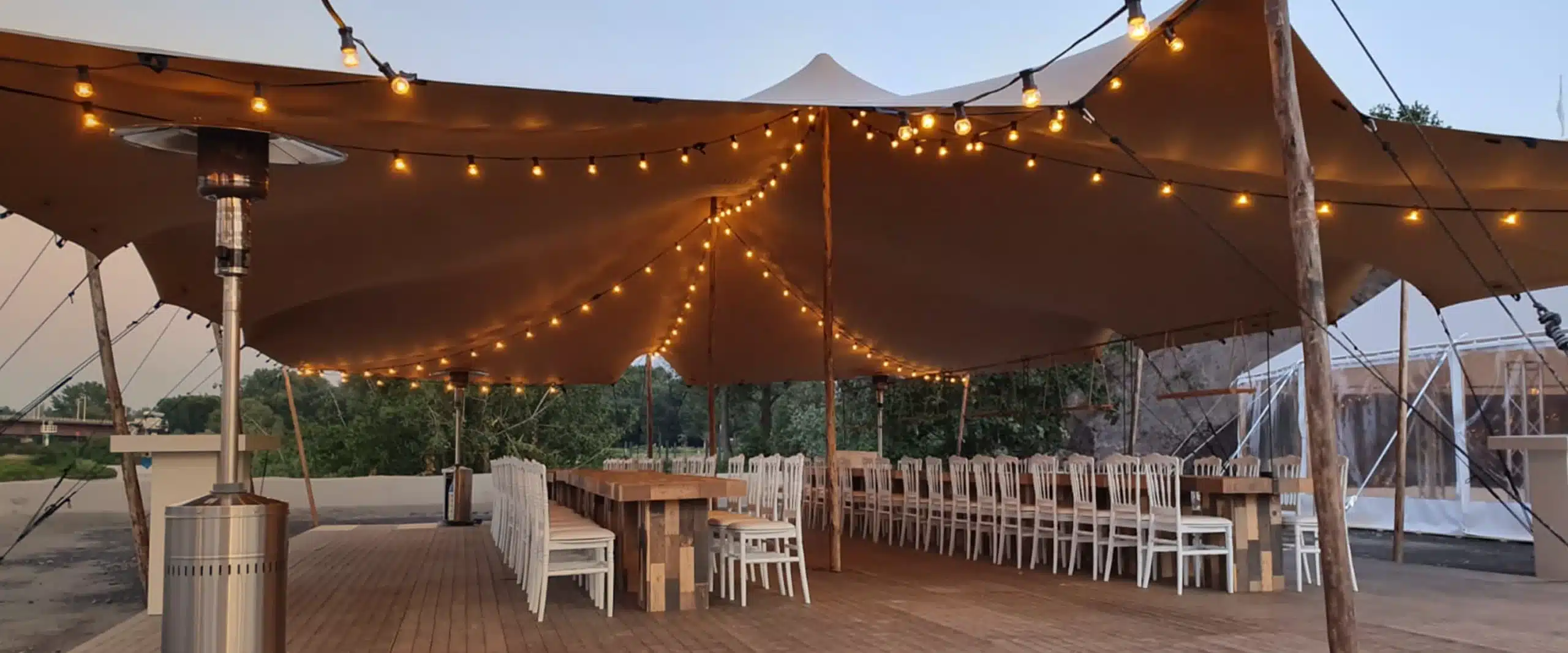 Qtents stretch tent outdoor event dinner