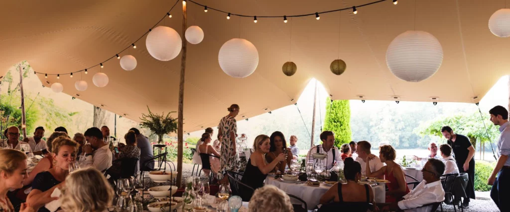 Qtents stretch tent wedding with decoration